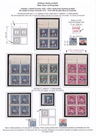SLOWAKEI 1939 - "Slovenský štát 1939" AUFDRUCKMARKEN STAATSWAPPE UND PORTRÄTE – Blatt 58