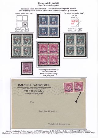 SLOWAKEI 1939 - "Slovenský štát 1939" AUFDRUCKMARKEN STAATSWAPPE UND PORTRÄTE – Blatt 60