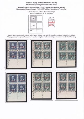 SLOWAKEI 1939 - "Slovenský štát 1939" AUFDRUCKMARKEN STAATSWAPPE UND PORTRÄTE – Blatt 63