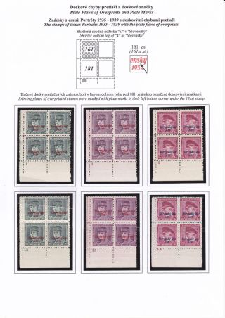 SLOWAKEI 1939 - "Slovenský štát 1939" AUFDRUCKMARKEN STAATSWAPPE UND PORTRÄTE – Blatt 64