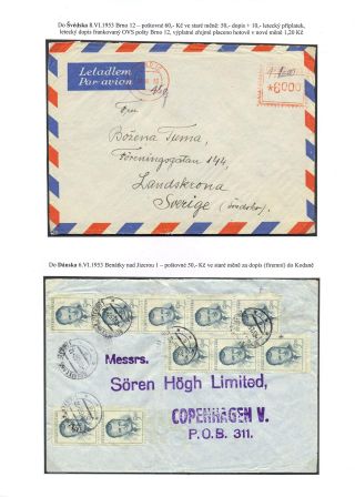 TSCHECHOSLOWAKEI: WÄHRUNGSREFORM 1953 - KORRESPONDENZ NACH AUSLAND – Blatt 12