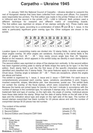 CARPATHO-UKRAINE 1945 – sheet 1