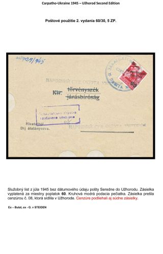 CARPATHO-UKRAINE 1945 – sheet 49