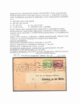 PERFINS ON HRADCANY STAMP ISSUE – sheet 2
