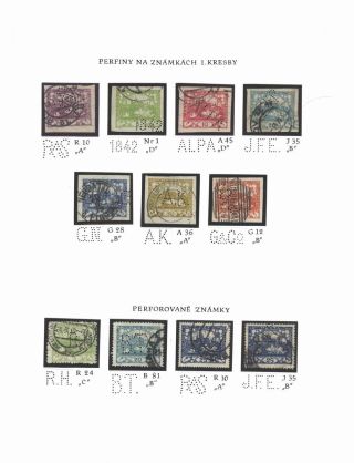 PERFINS ON HRADCANY STAMP ISSUE – sheet 3
