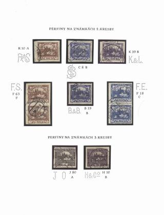 PERFINS ON HRADCANY STAMP ISSUE – sheet 4