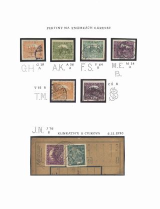 PERFINS ON HRADCANY STAMP ISSUE – sheet 5