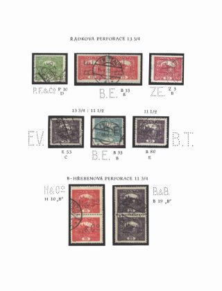 PERFINS ON HRADCANY STAMP ISSUE – sheet 8