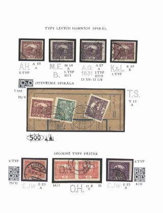 PERFINS ON HRADCANY STAMP ISSUE – sheet 9