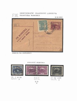 PERFINS ON HRADCANY STAMP ISSUE – sheet 13