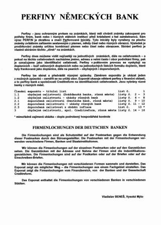 PERFINS OF GERMAN BANKS – sheet 1