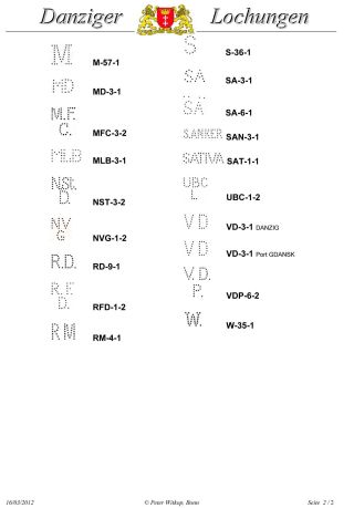 PERFINS OF DANZIG – sheet 3