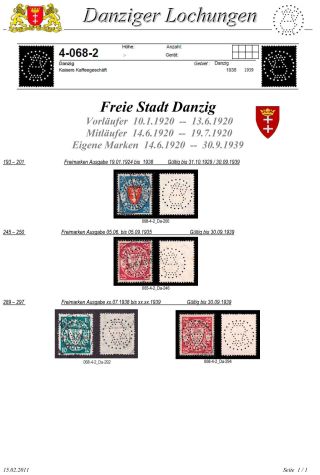 PERFINS OF DANZIG – sheet 4