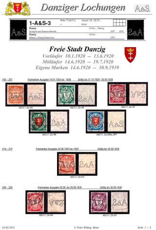 PERFINS OF DANZIG – sheet 5