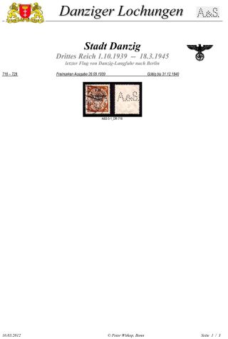 PERFINS OF DANZIG – sheet 7