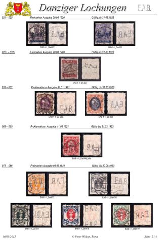 PERFINS OF DANZIG – sheet 18