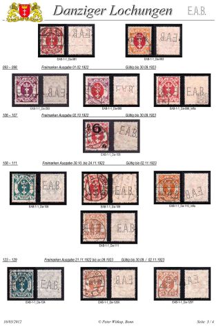 PERFINS OF DANZIG – sheet 19