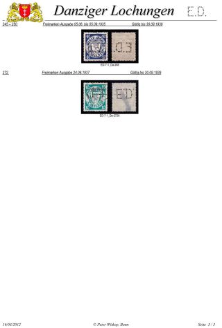 PERFINS OF DANZIG – sheet 23