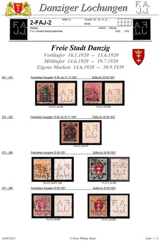 PERFINS OF DANZIG – sheet 24