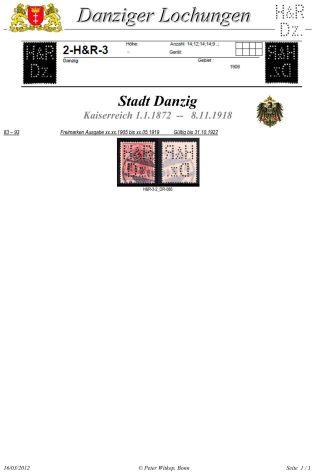 PERFINS OF DANZIG – sheet 29