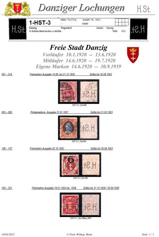 PERFINS OF DANZIG – sheet 31