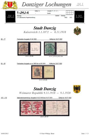 PERFINS OF DANZIG – sheet 32