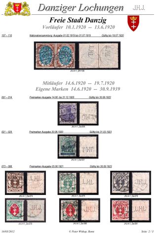 PERFINS OF DANZIG – sheet 33