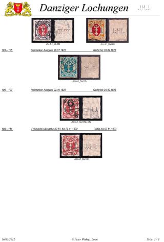 PERFINS OF DANZIG – sheet 34