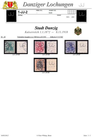 PERFINS OF DANZIG – sheet 35