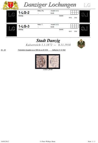 PERFINS OF DANZIG – sheet 36