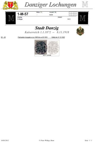 PERFINS OF DANZIG – sheet 41