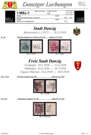 PERFINS OF DANZIG – sheet 42