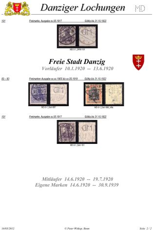 PERFINS OF DANZIG – sheet 44