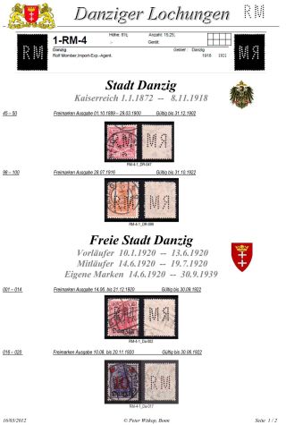 PERFINS OF DANZIG – sheet 52