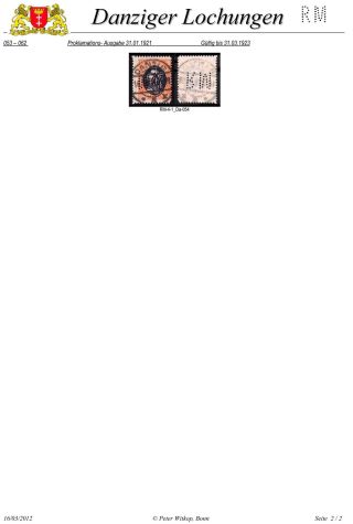 PERFINS OF DANZIG – sheet 53