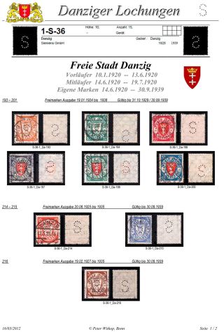 PERFINS OF DANZIG – sheet 54