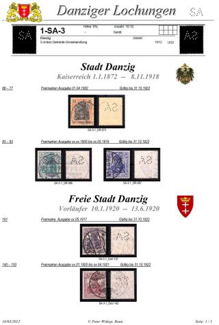 PERFINS OF DANZIG – sheet 56