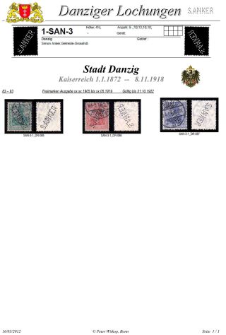 PERFINS OF DANZIG – sheet 58