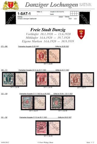 PERFINS OF DANZIG – sheet 59