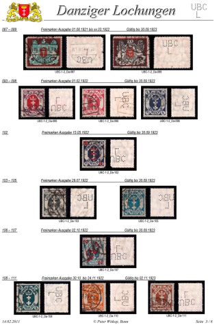 PERFINS OF DANZIG – sheet 63