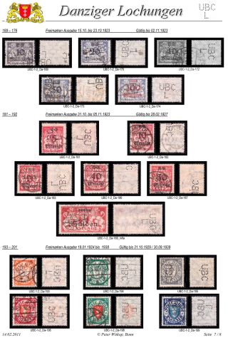 PERFINS OF DANZIG – sheet 67