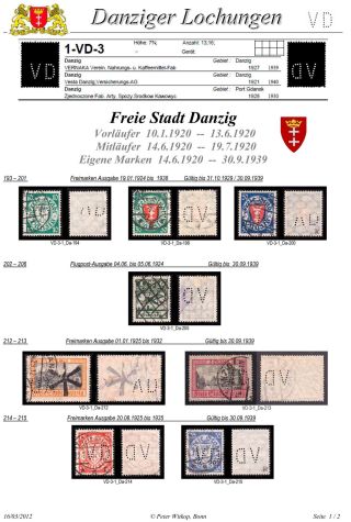 PERFINS OF DANZIG – sheet 69