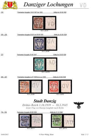 PERFINS OF DANZIG – sheet 70