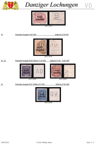 PERFINS OF DANZIG – sheet 72