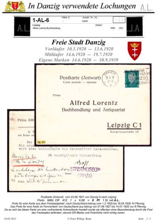 OBÁLKY A DOPISNICE S PERFINY POUŽITÉ V GDAŇSKU (DANZIG) – list 9