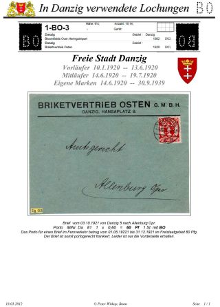 OBÁLKY A DOPISNICE S PERFINY POUŽITÉ V GDAŇSKU (DANZIG) – list 11