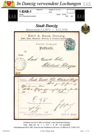 OBÁLKY A DOPISNICE S PERFINY POUŽITÉ V GDAŇSKU (DANZIG) – list 14