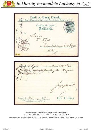 OBÁLKY A DOPISNICE S PERFINY POUŽITÉ V GDAŇSKU (DANZIG) – list 17