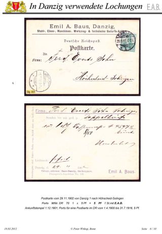 OBÁLKY A DOPISNICE S PERFINY POUŽITÉ V GDAŇSKU (DANZIG) – list 19