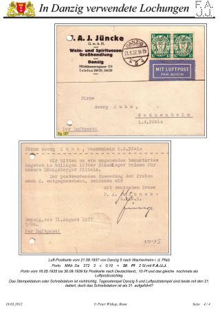 OBÁLKY A DOPISNICE S PERFINY POUŽITÉ V GDAŇSKU (DANZIG) – list 29